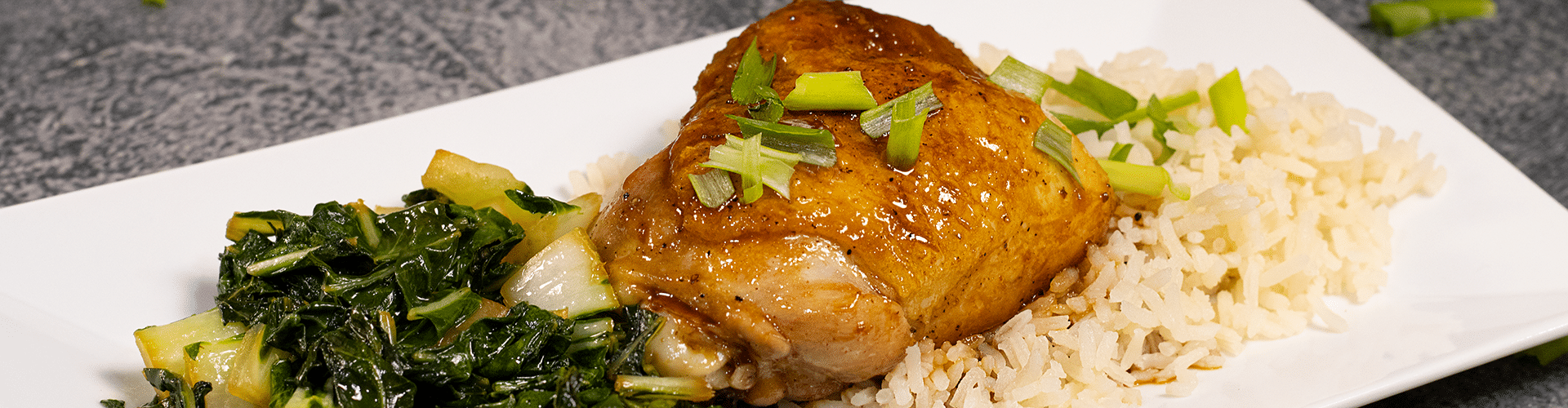 gluten free dairy free savory sweet chicken bok choy and rice full 01
