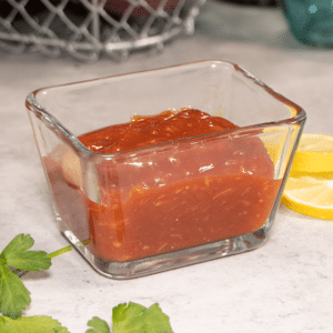 gluten free dairy free tangy cocktail sauce square