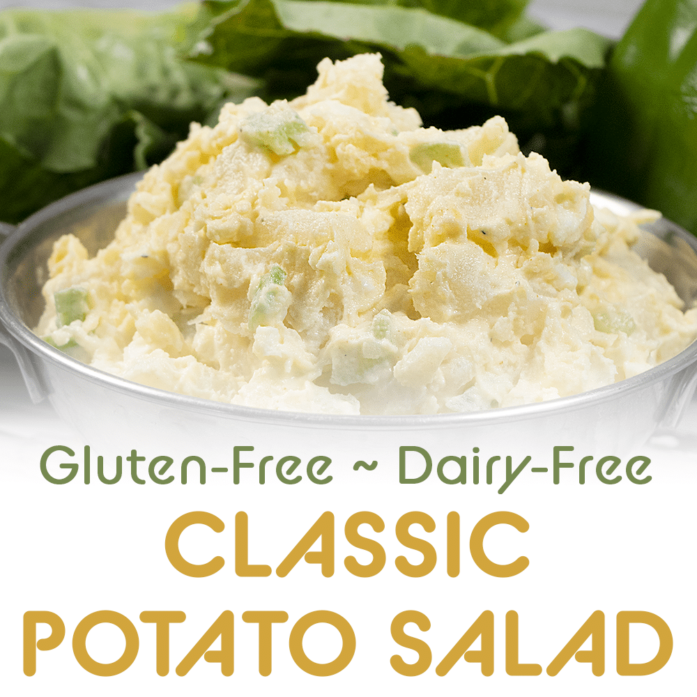 gluten-free, dairy-free luscious and creamy classic potato salad recipe