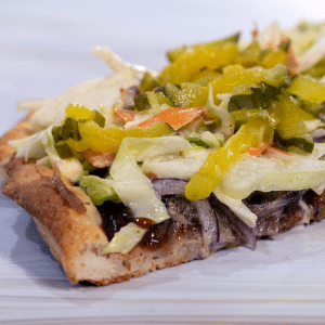 gluten free dairy free pulled pork pizza square