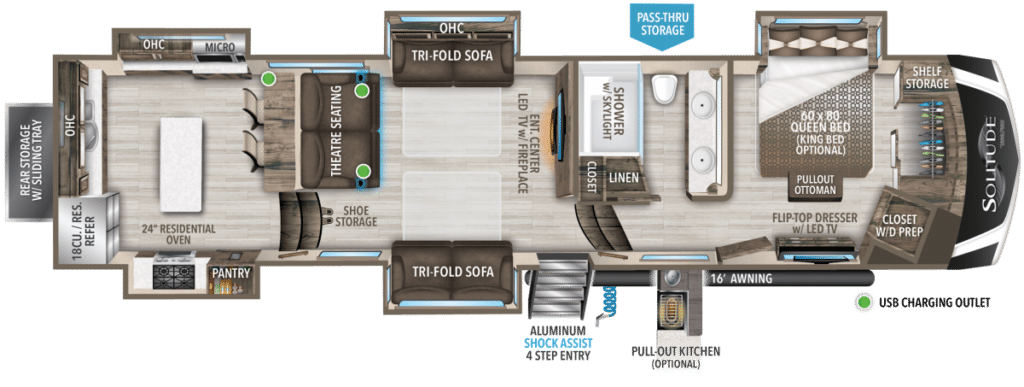 Solitude 390RK floorplan