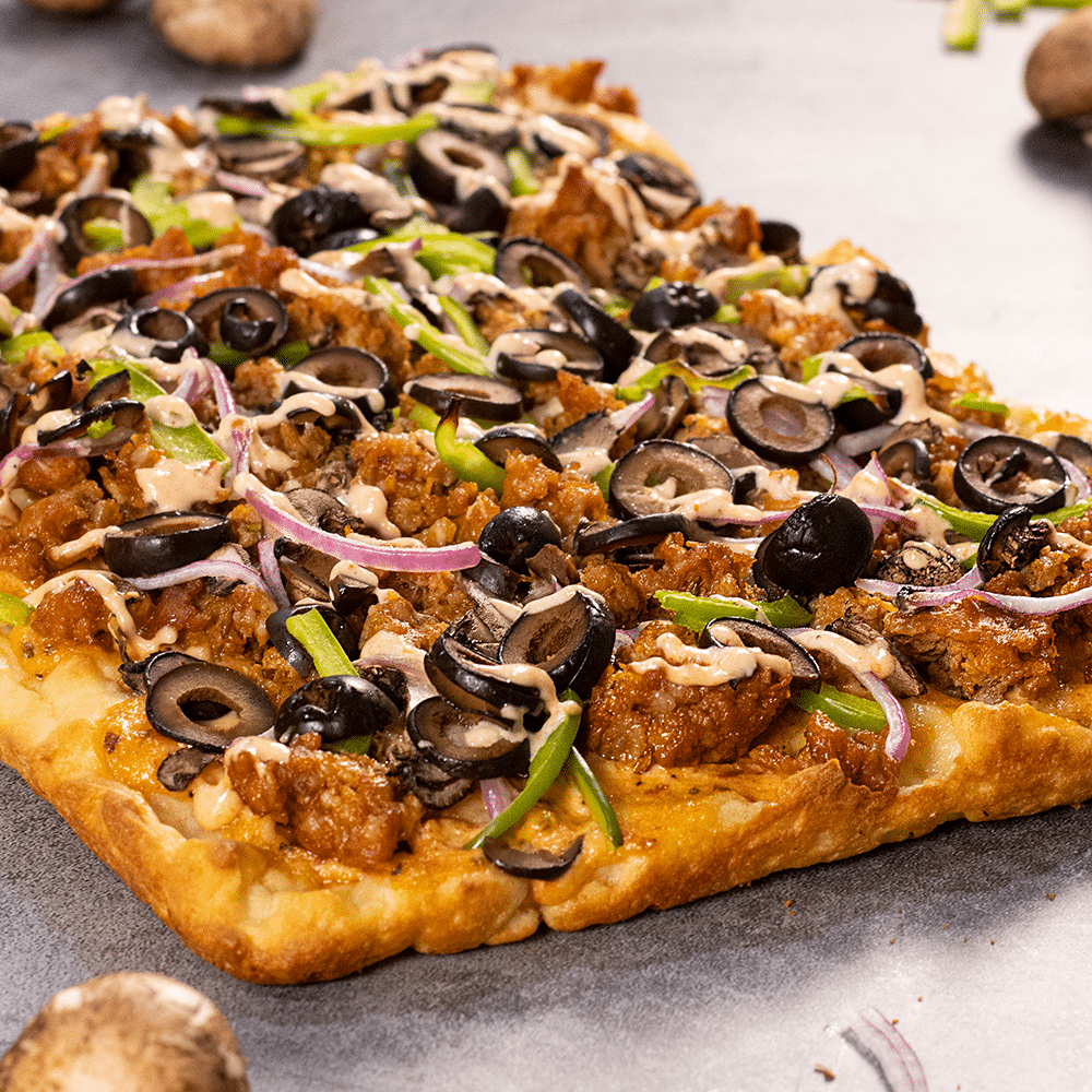 Gluten-free dairy-free party pan pizza