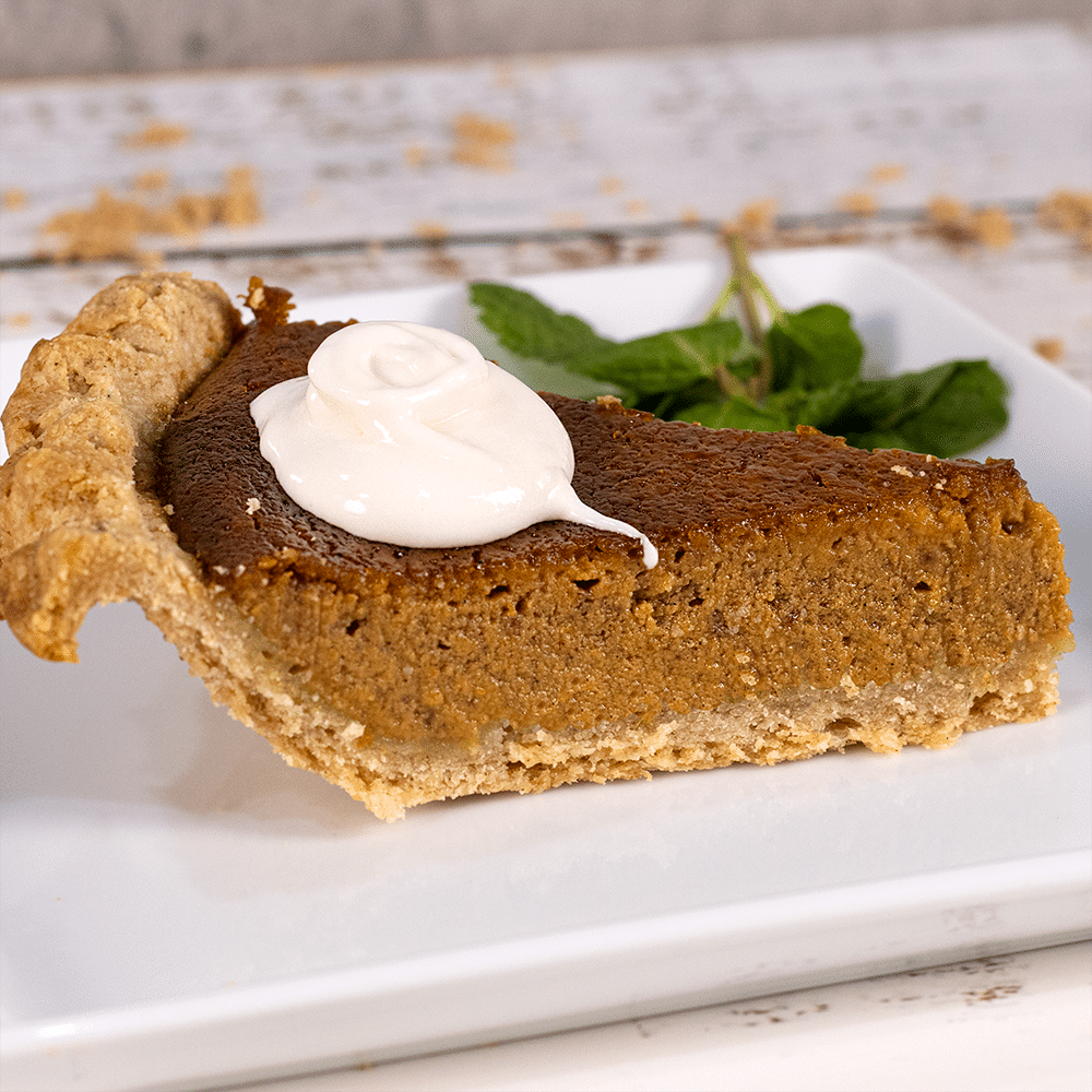 Gluten-free dairy-free pumpkin pie slice