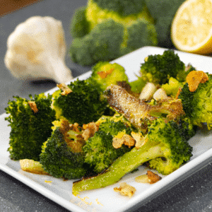 gluten free dairy free caramelized garlicky broccoli square 02