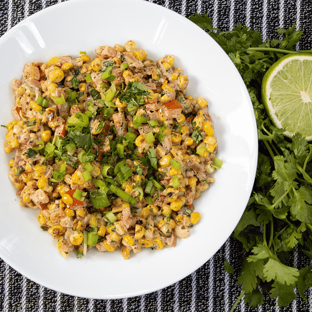 Gluten-free dairy-free Mexican street corn salad